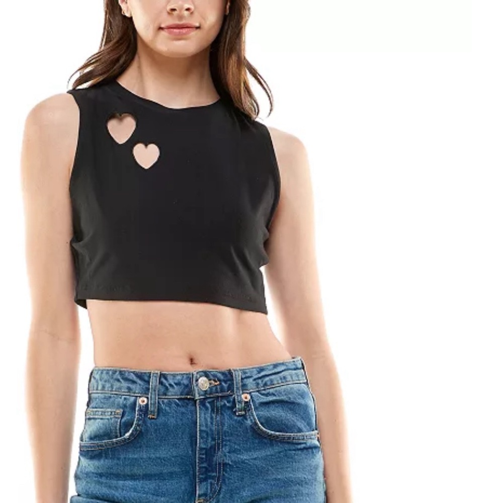 Heart cut out crop top